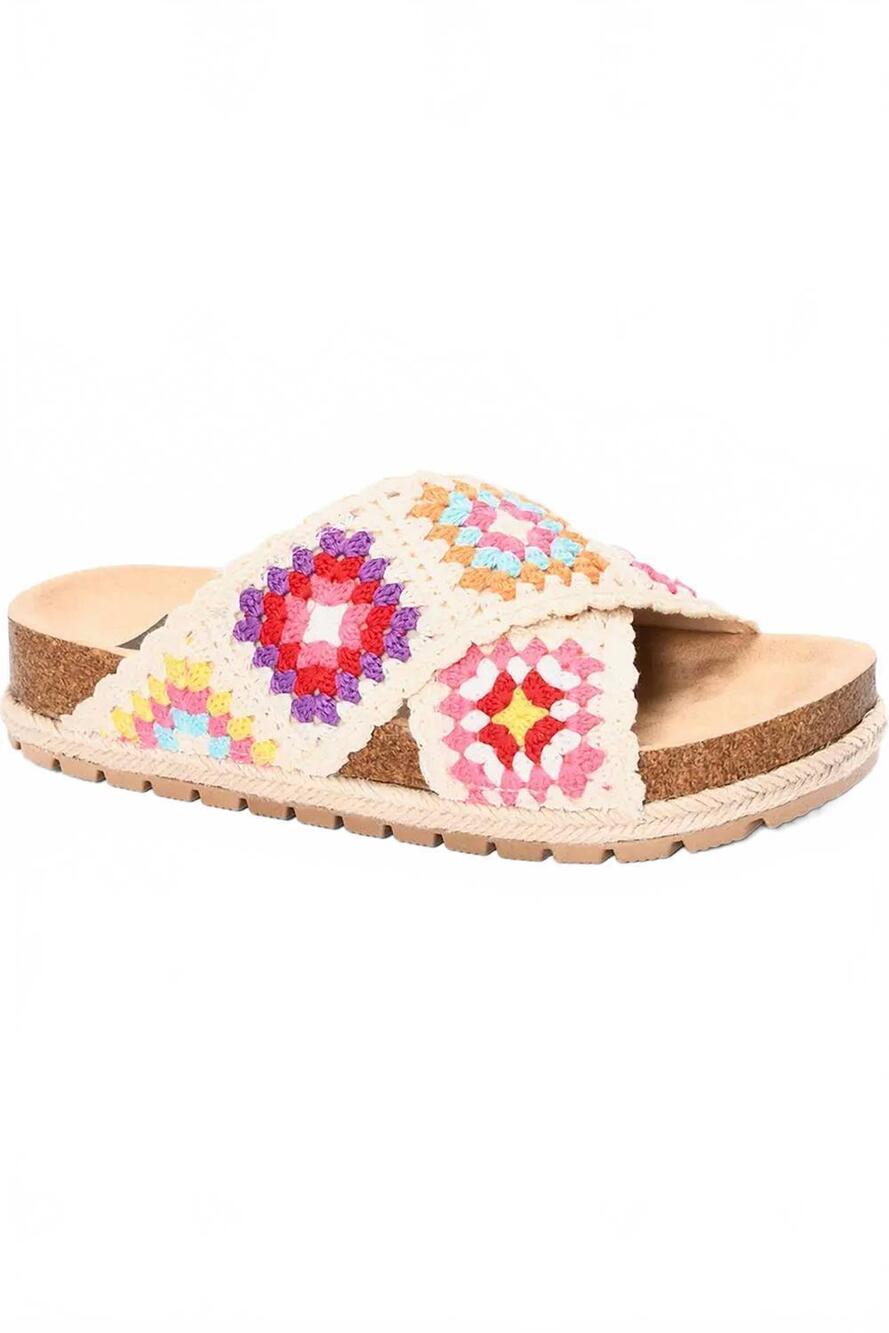 NEW DIRTY LAUNDRY women's tacoma crochet sandal in sand multi